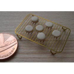 Brass Cake Rack with Round Biscuits